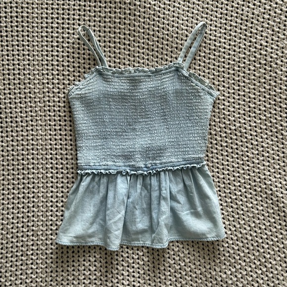 Light Blue Smocked Tank Top - Picture 1 of 4